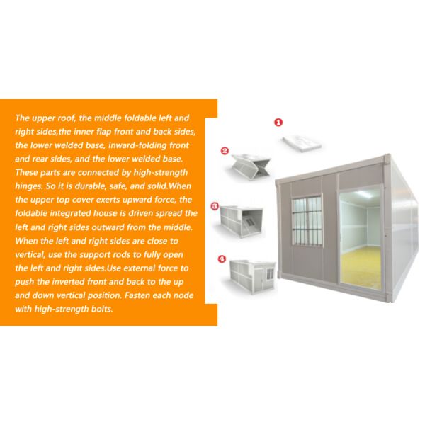 Eco Friendly Folding Prefab Houses Container High Strength Steel Fold Up Container House