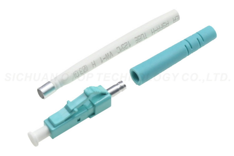 Custom LC / UPC Fiber Optic Connector Blue Color Singlemode OTOP Band