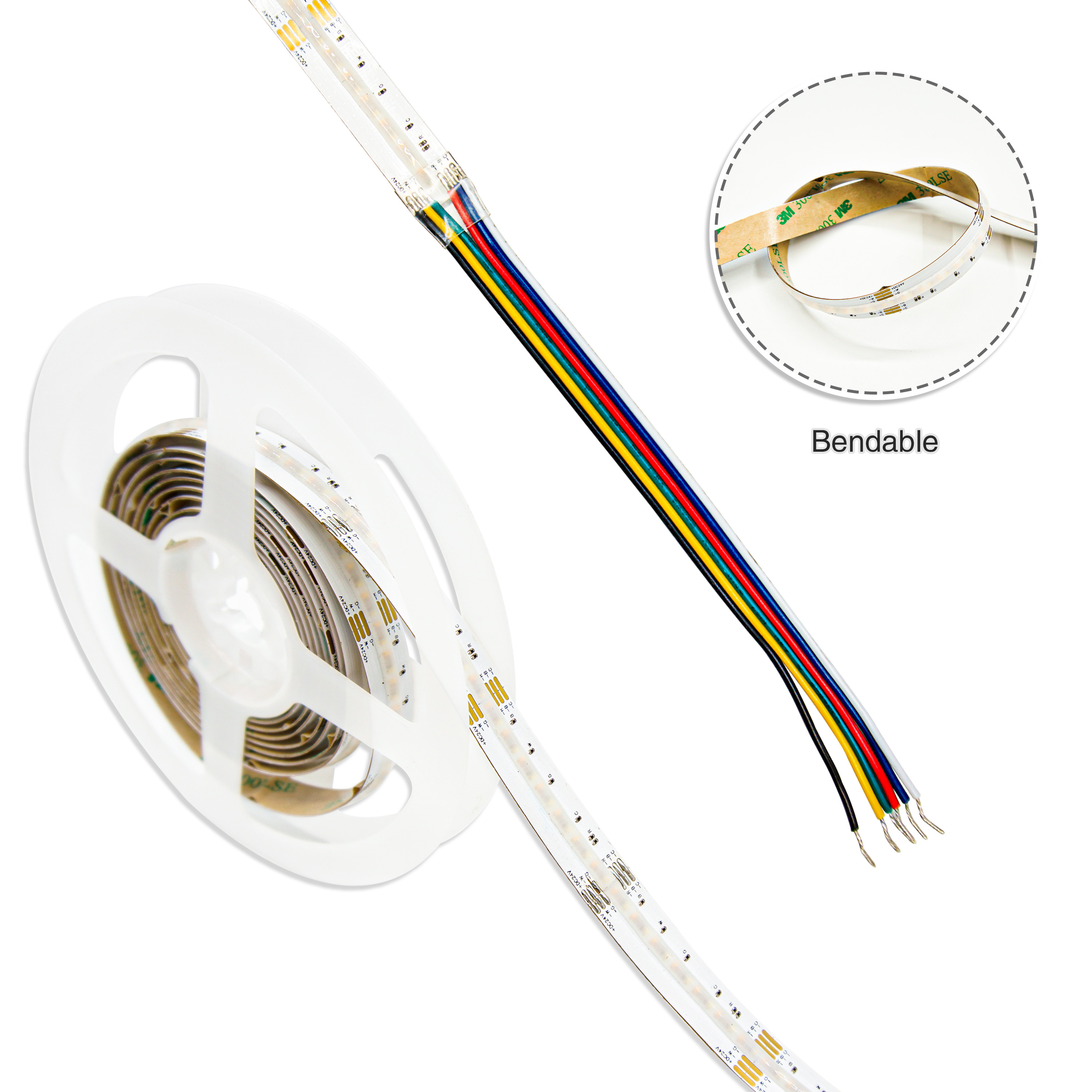 12mm RGB CCT COB LED Strip DC 24V RGB LED Strip Dot Free RGBWW Light Tape