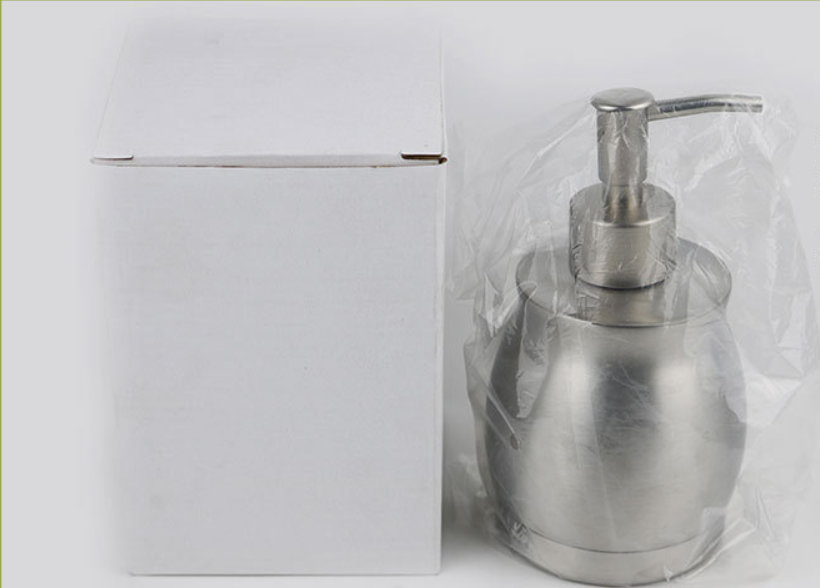 Manual Hand Bathroom Soap Stand 390ml Stainless Steel Liquid Soap Container