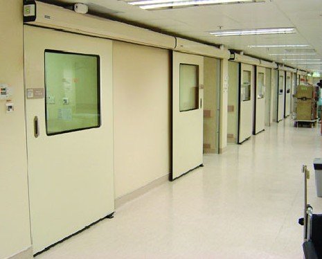 Guangzhou operating room door, hospital surgery room doors, single or double manual airtight swing door for clean room