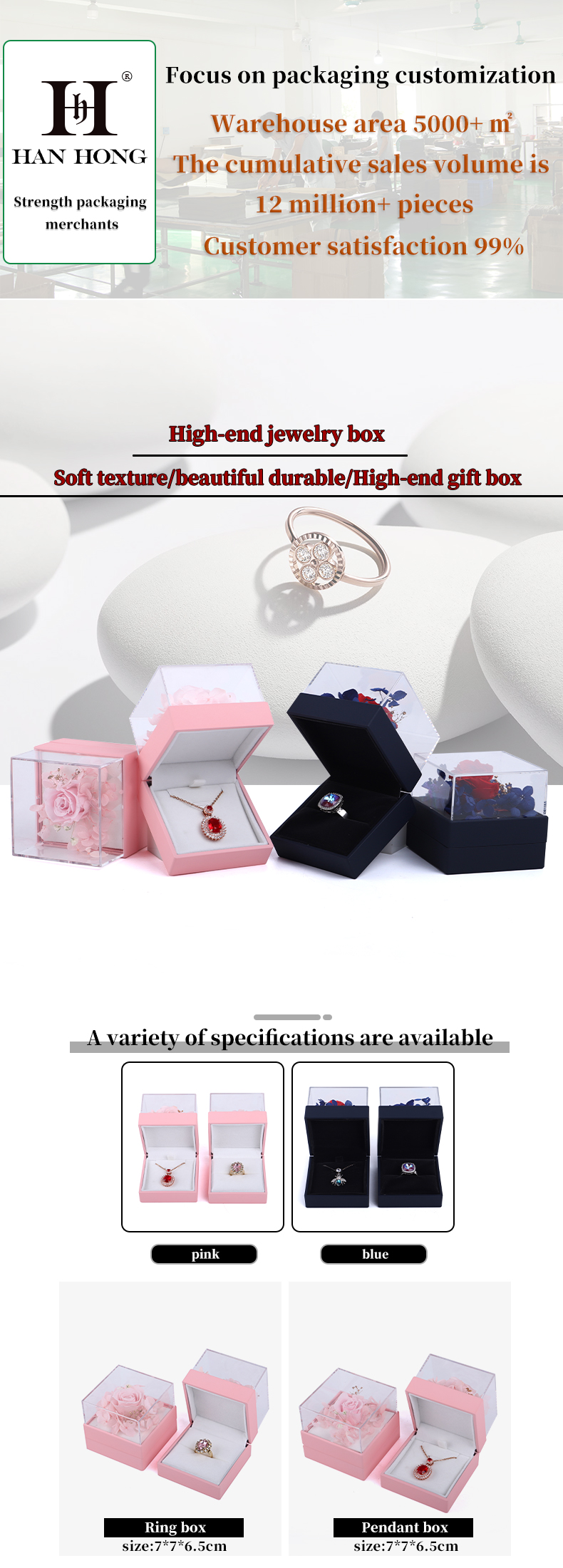 Luxury Square Rose Necklace Box Jewelry Gift Box For Captivating Presentation