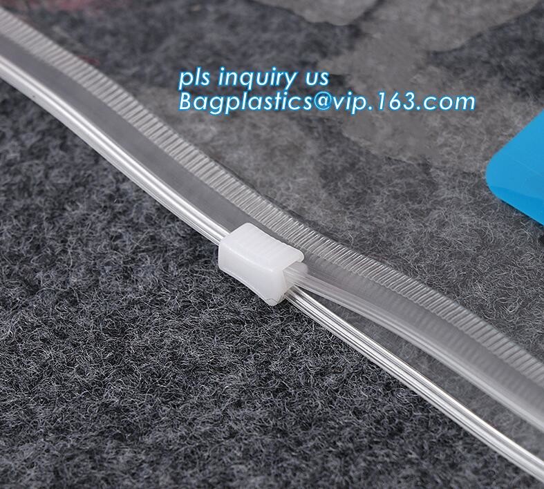 customize slider Zip lockk pvc travel cosmetic bag, eva Zip lockk slider bag eco bag, Bags Wth Slider Zipper Top