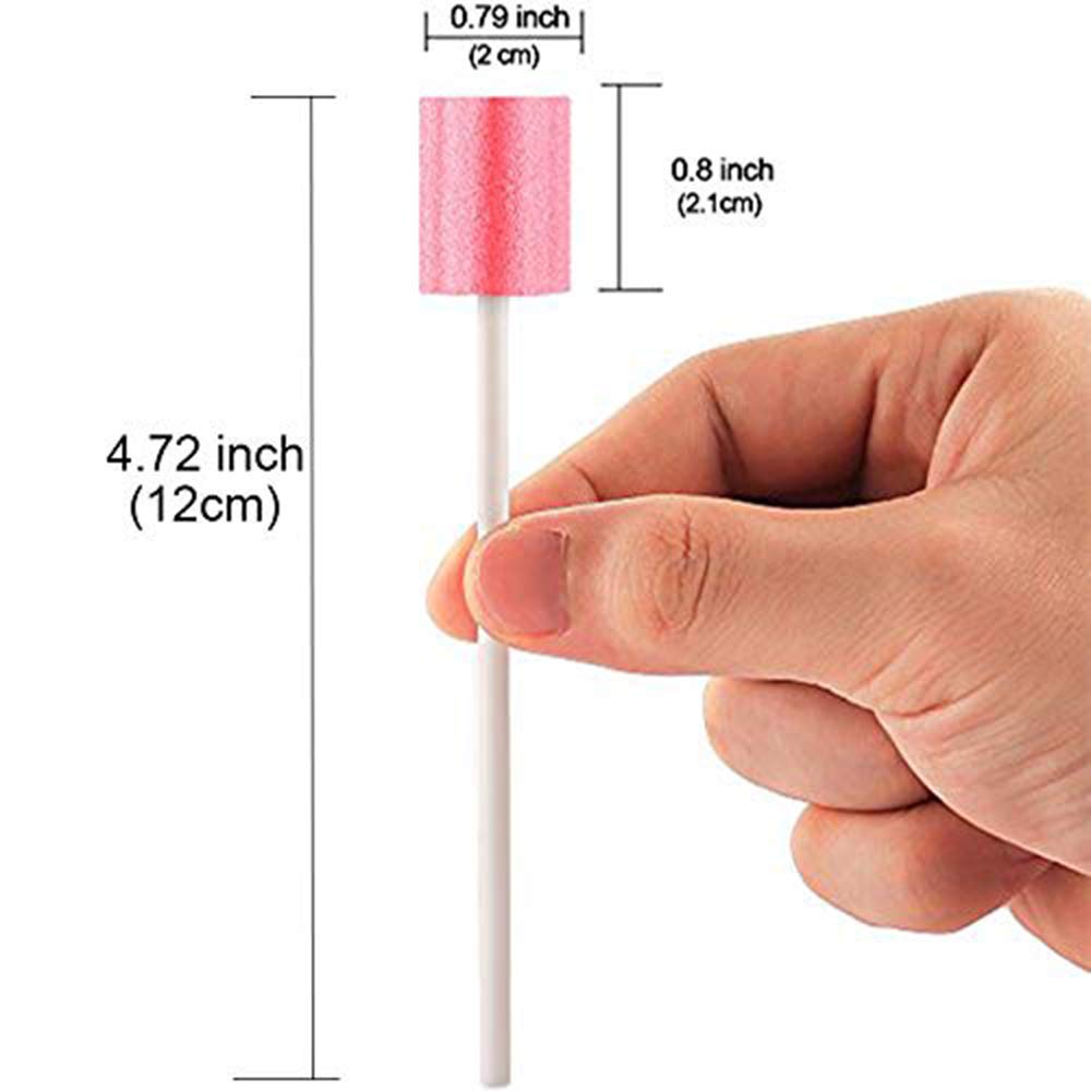 Disposable Dental Sponge Swabs Oral Hygiene White Swabs Teeth Whitening Plastic Handle