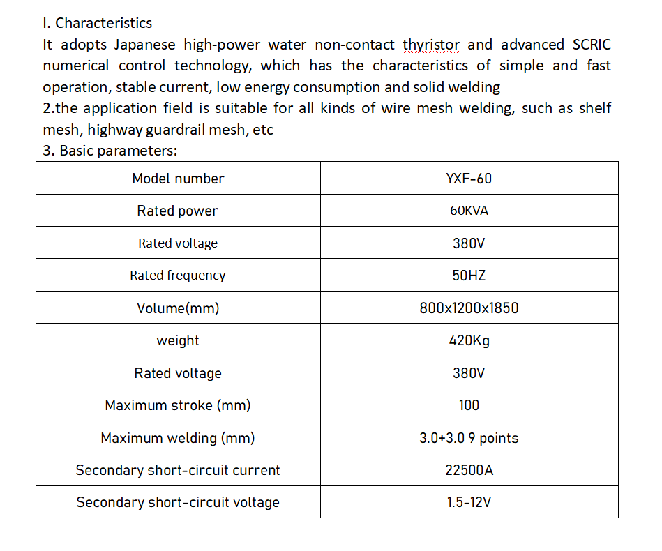 Sustainable YXF-60 Welded Mesh Pneumatic Platoon Welding Machine for Hardware Processing