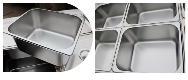 SS Buffet Server Electric Food Warmer Commercial Push Type Bain Marie Cabinet With Wheels