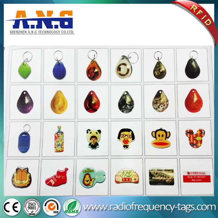 Customized 13.56MHz Colorful Printable Epoxy Keyfob Transponder,high temperature