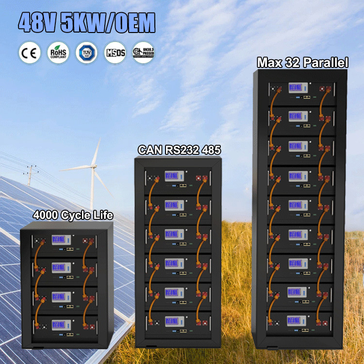 LiFePO4 Lithium Li-Ion Battery ALL IN 1 Plug And Play Rack 10KW 15KW 20KW 48V