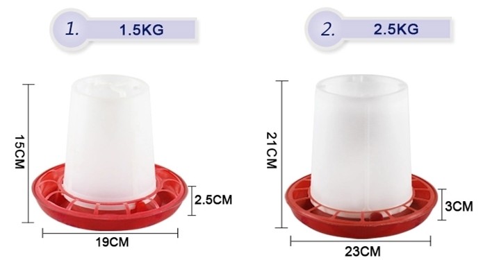 Broiler Outdoor 3kg Plastic Poultry Feed Trays Chicken Drinker
