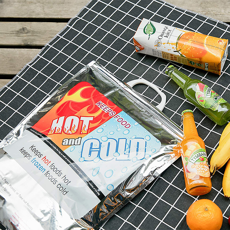 13.8*17.4in Aluminium Foil Food Delivery Thermal Bags To Keep Food Hot / Cold