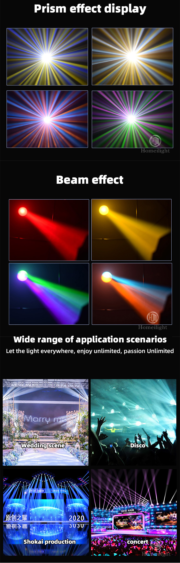6000K Disco Stage Light High Power 400W LED Beam Moving Head With CMY
