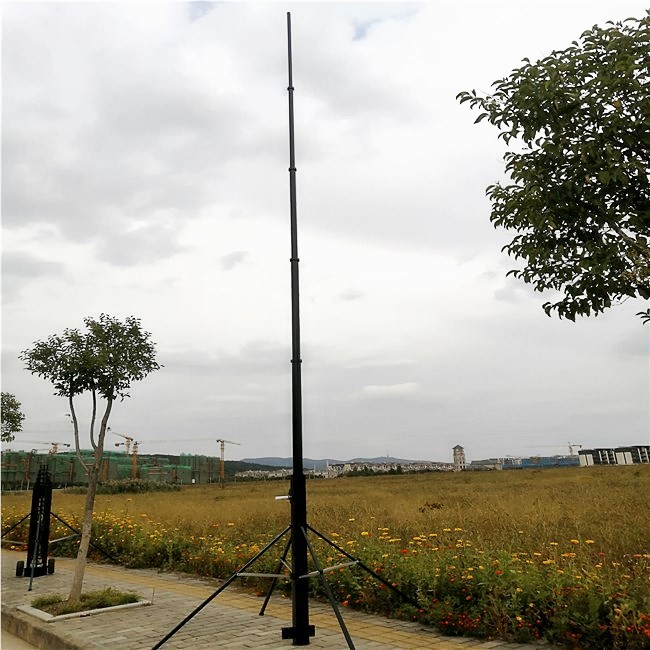 Tripod 15M Hand Push Sectional 10KG Portable Antenna Mast