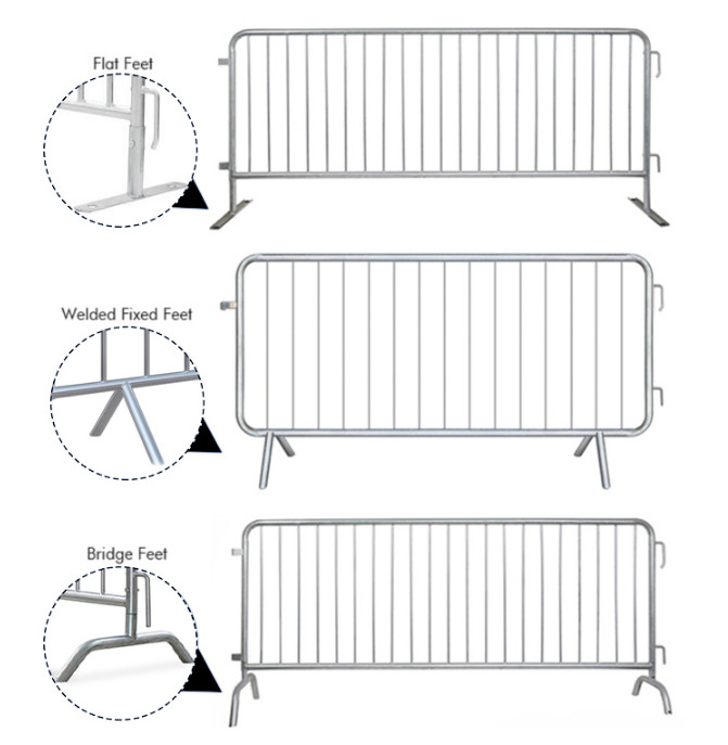 Orange Crowd Control Barriers Powder Coated Crowd Barriers With Detachable Feet 1.1M Height
