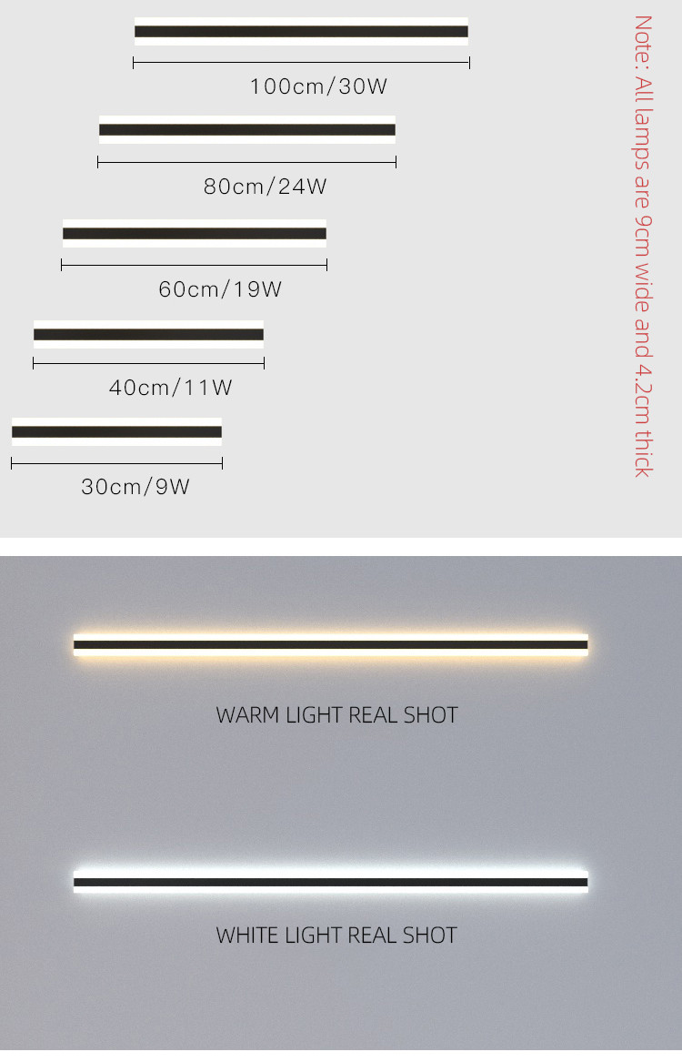 Bathroom Outdoor Waterproof LED Wall Lights Long 9w 11w 19w 24w AC85-265V