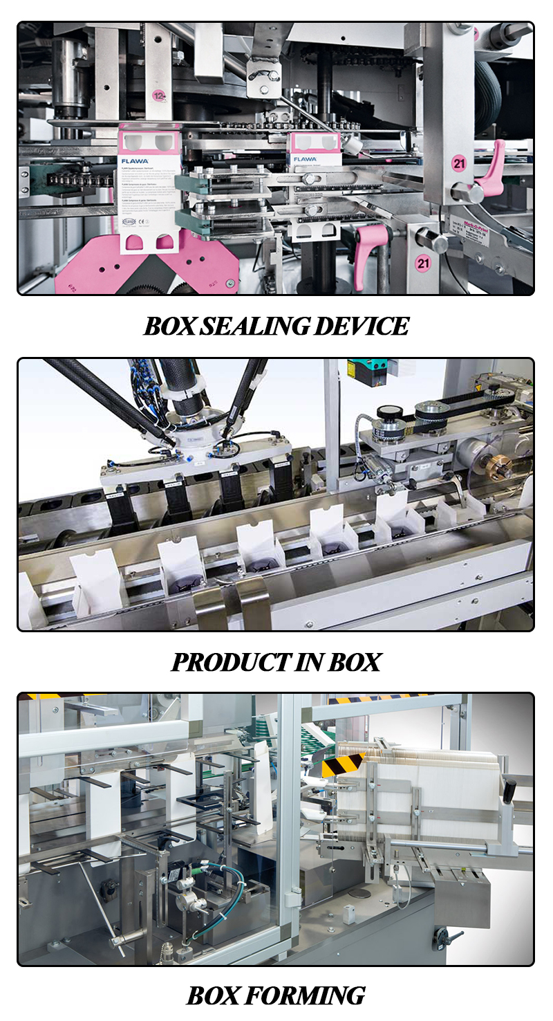 Medicines Fully Automatic Cartoning Packaging Machine Lamination 0.4mm Deep