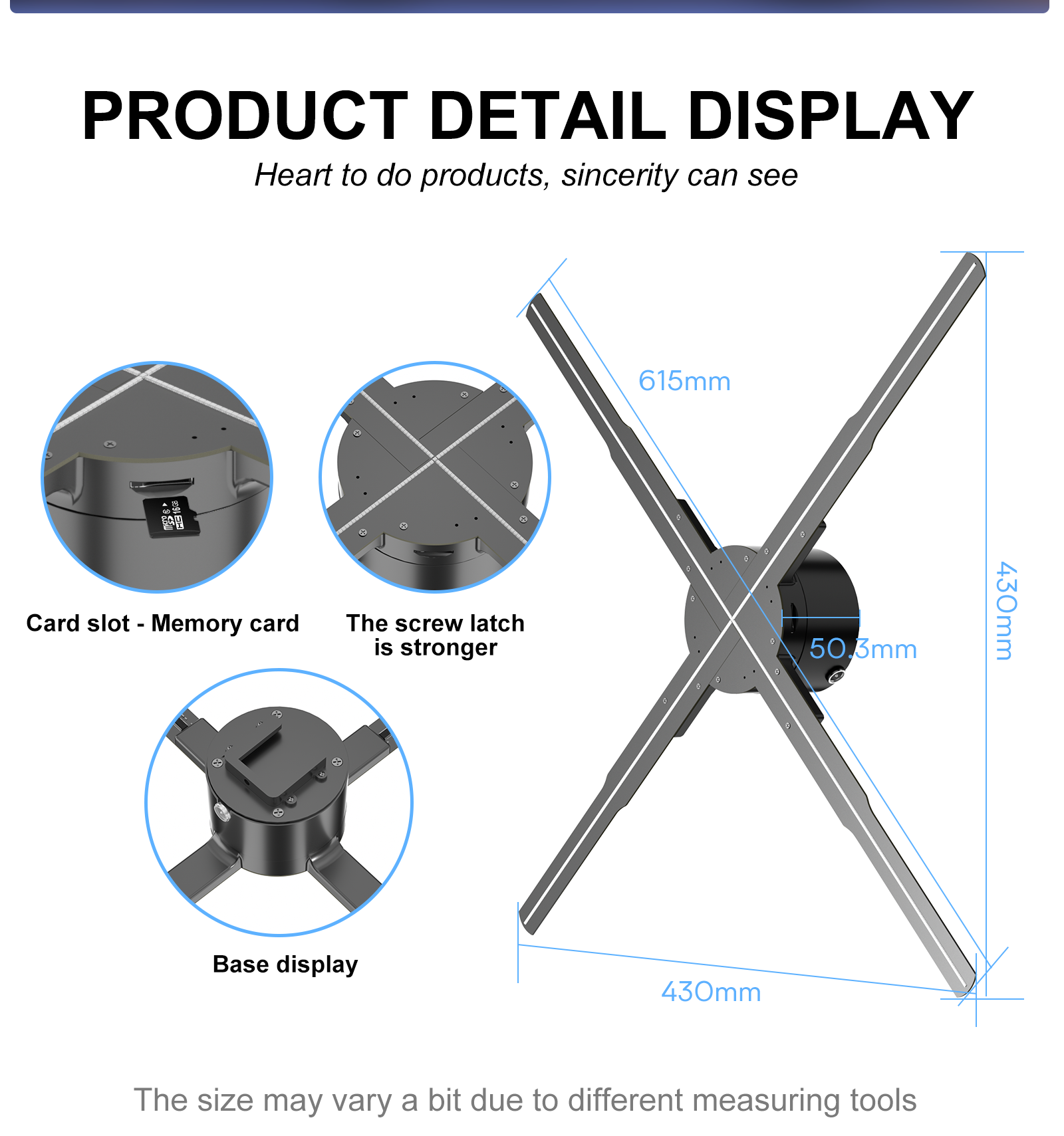 3D Holographic Fans 100-240V/AC Input Voltage for Advertising Display Projection