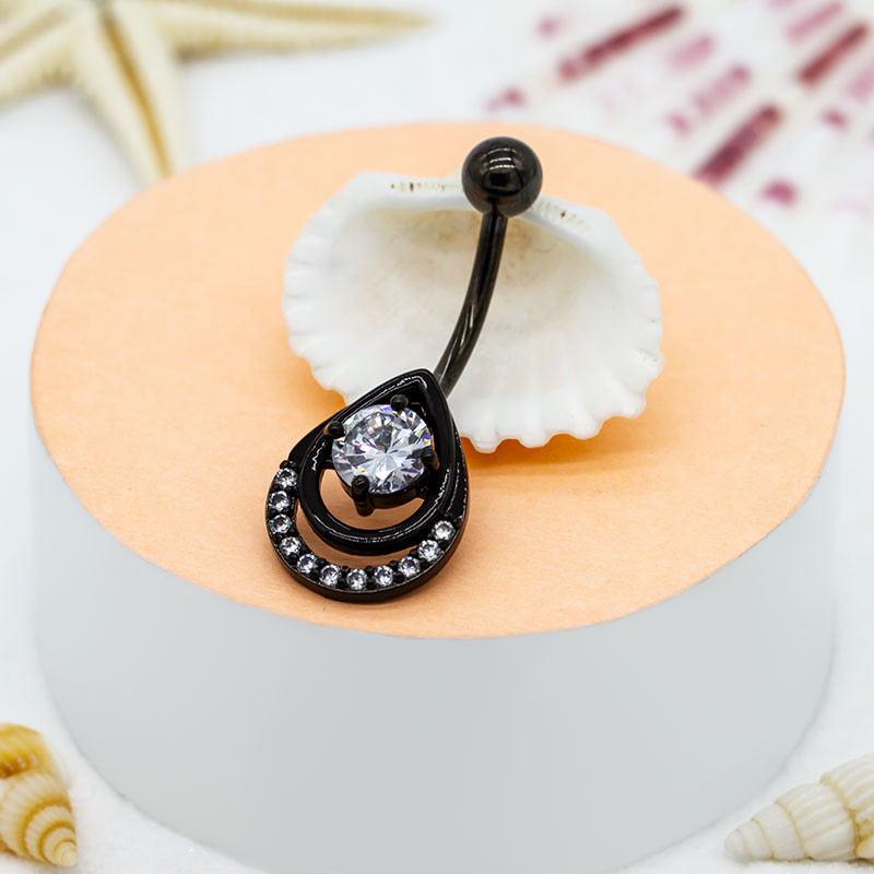 Crystal Water Drop Dancing Diamond Jewelry Belly Dance Chain Piercing Ring