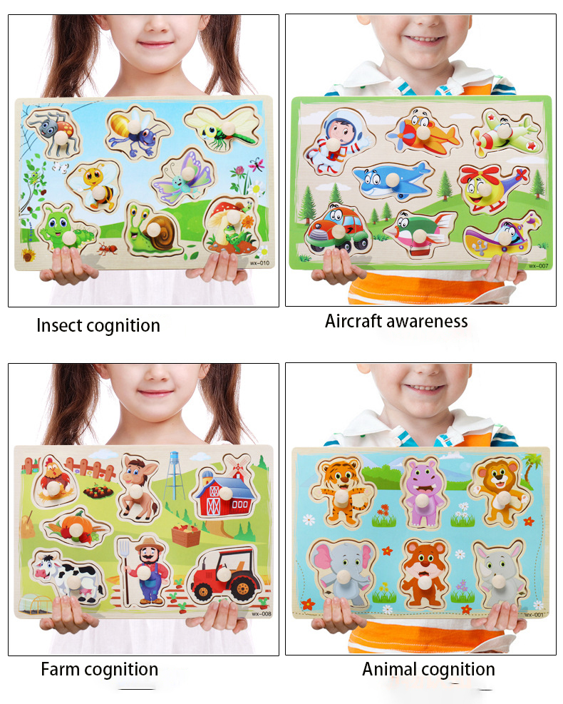 Unisex 15cm Wooden Animal Jigsaw Puzzles Wooden Educational Toys