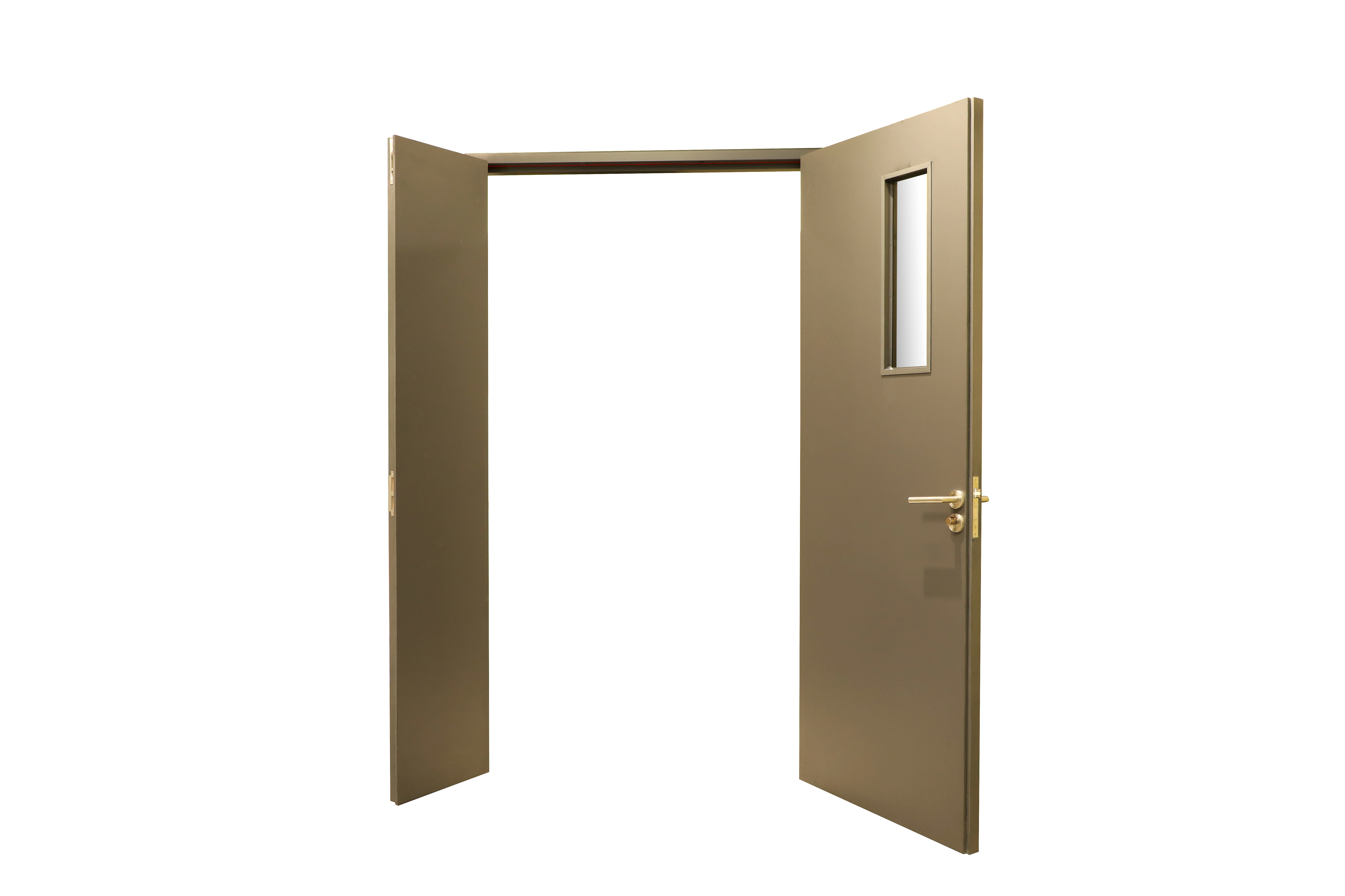 Yellow Security 3 Hours Fire Rated Steel Doors For Hotel