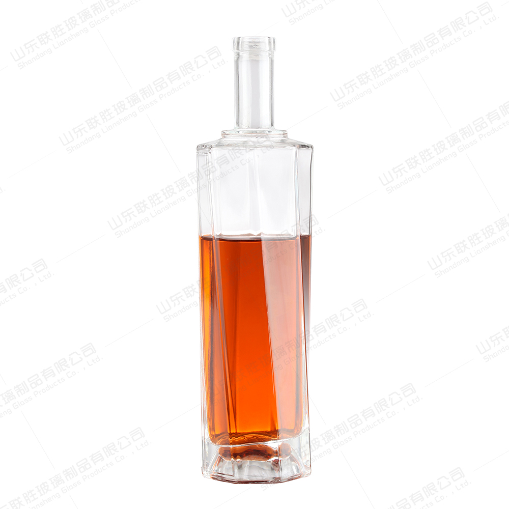 Bottle color Customized Luxury XO Brandy 700ml Glass Spirit Bottles with Glass Cap