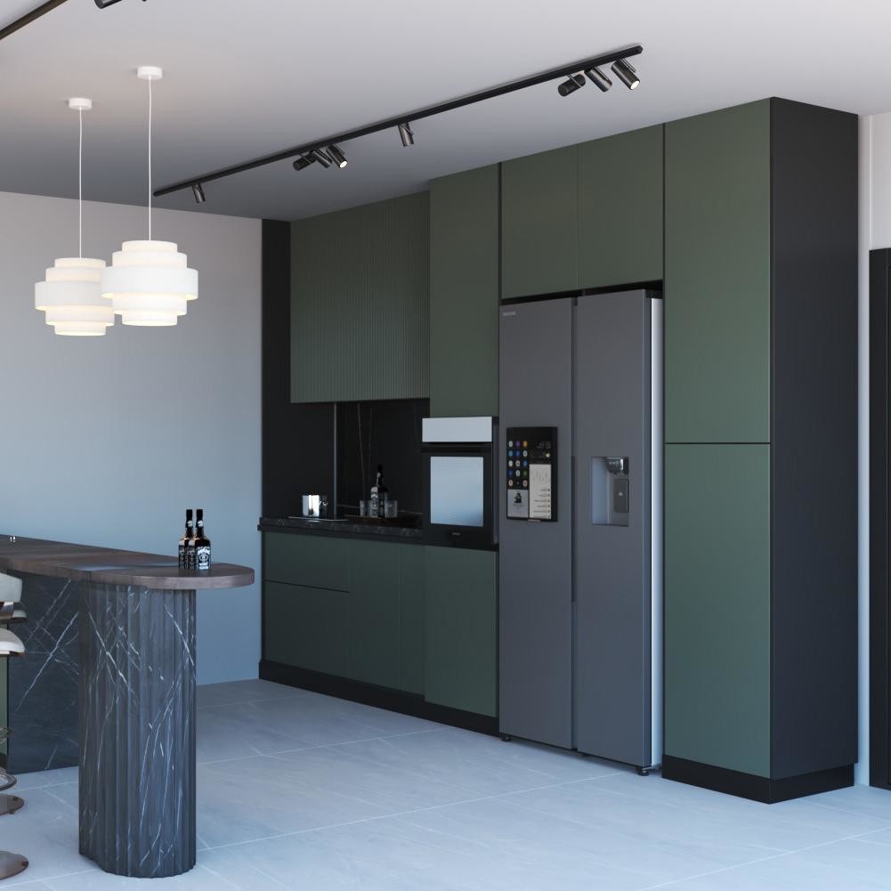 Customizable Furniture Modern Hotel Home Apartment PVC Laminate Kitchen Cabinet Wood Veneer