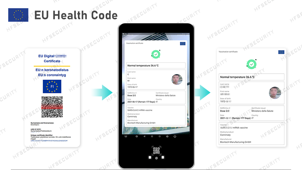 HFSecurity RA08T EU Health Code Scan Device