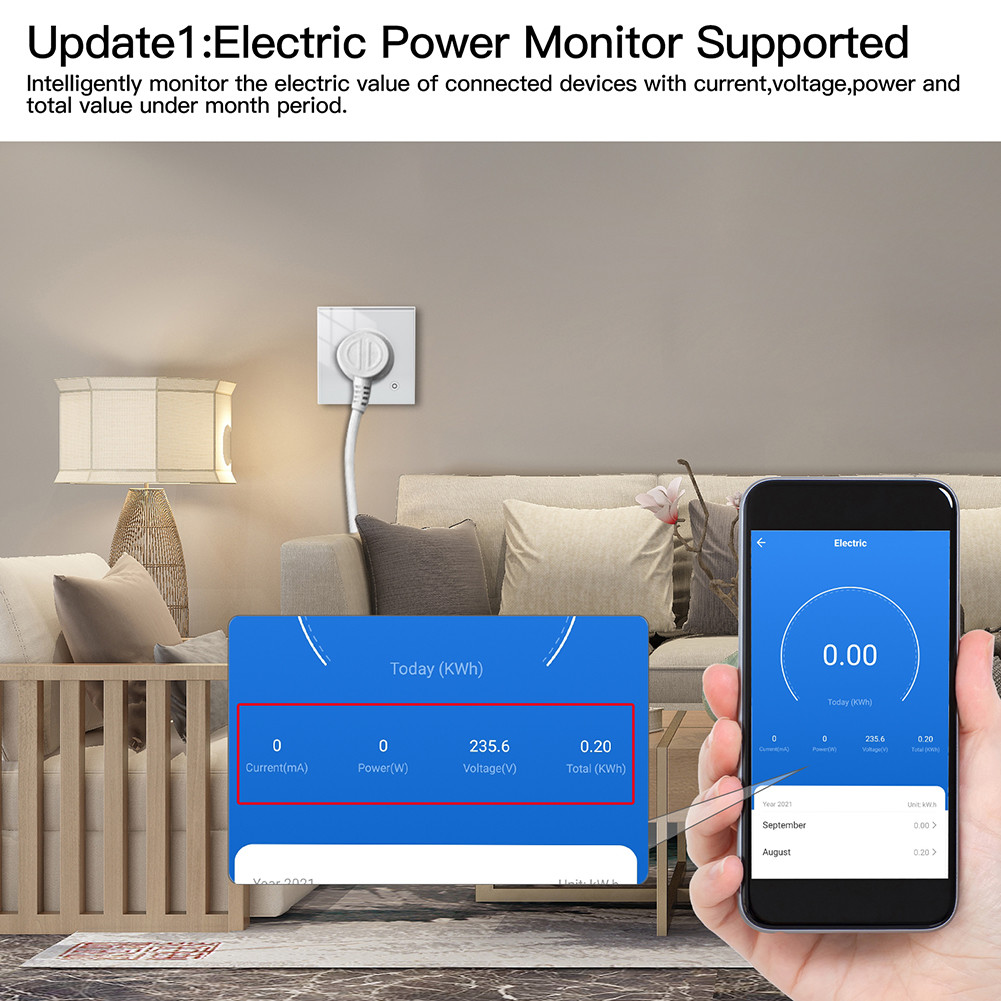 95v Wifi Smart Wall Socket Glass Panel Outlet Power Monitor Relay Status And Light Mode