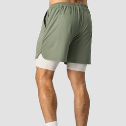 Men 90 Polyester 10 Spandex Compressionh Quick Dry with Liner Training Running Short 2 in 1 Gym Shorts for Men