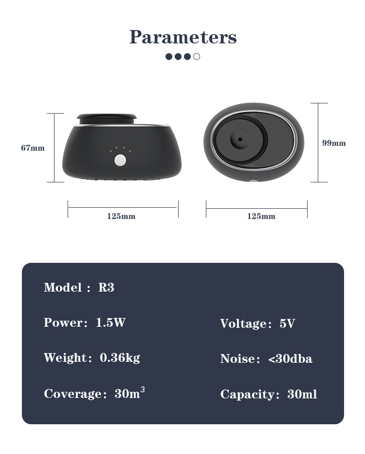 HOMEFISH 30ml Car Electric Fragrance Diffuser Solar Powered
