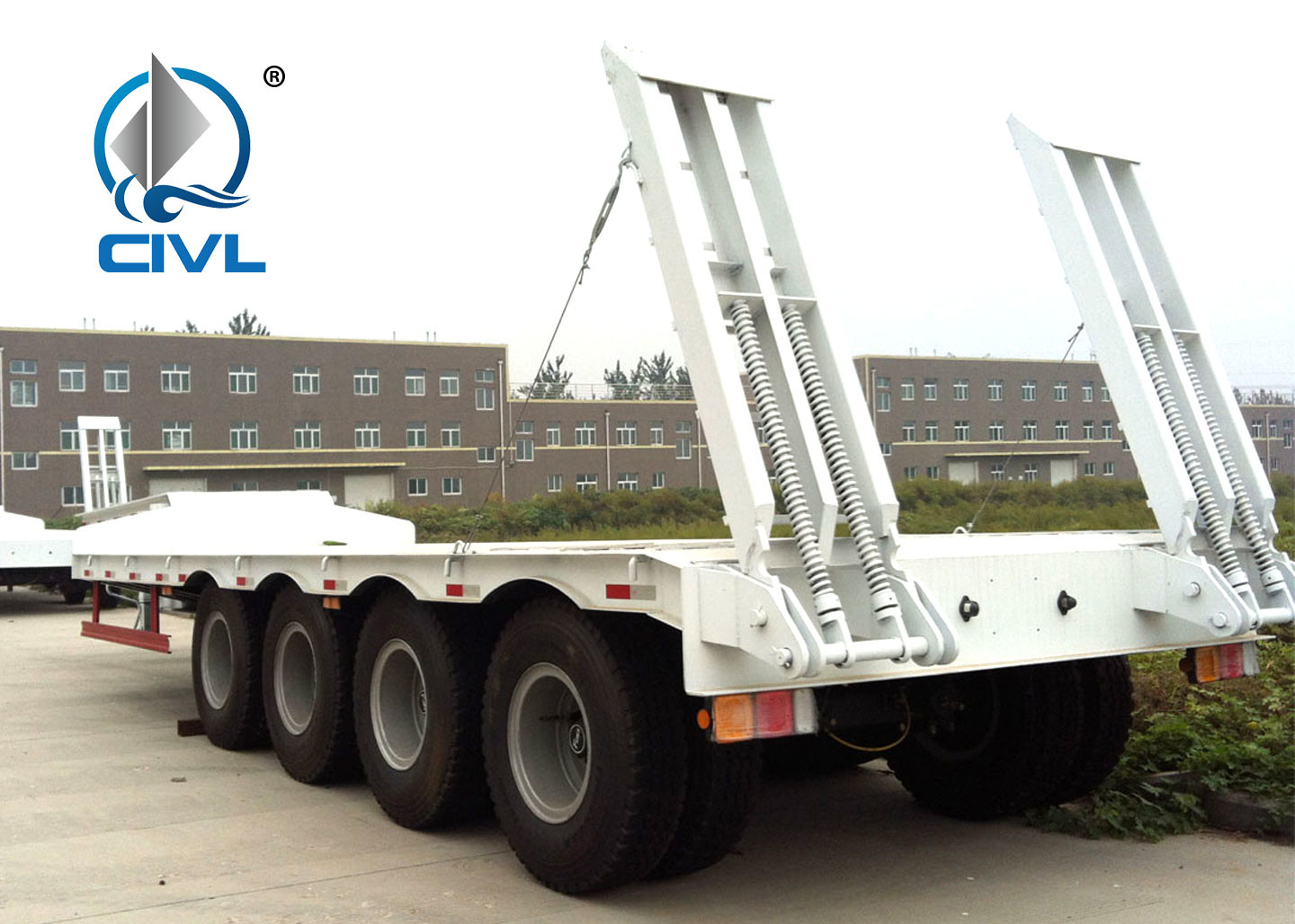 Low Floors Transport Heavy Vehicles Low Bed Semi Trailer