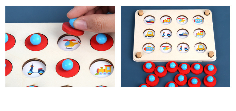 Montessori 3D Unisex Memory Match Puzzle Game Chess Toy