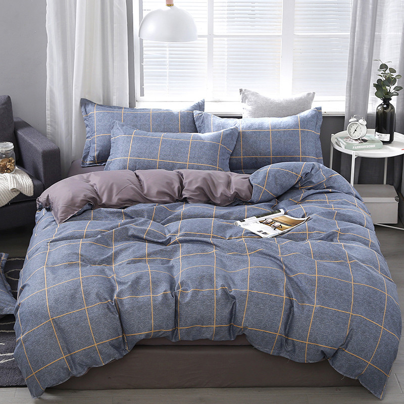 Polyester Fabric 4 Piece Bedding Set for 1.2m Bed White Five Star Hotel Bed Linen