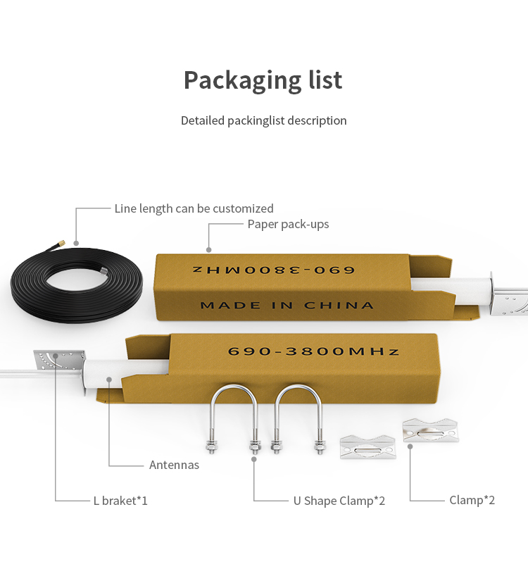 700-2400mhz Waterproof MIMO Router 4G Antenna Outdoor Booster with N Female Connector