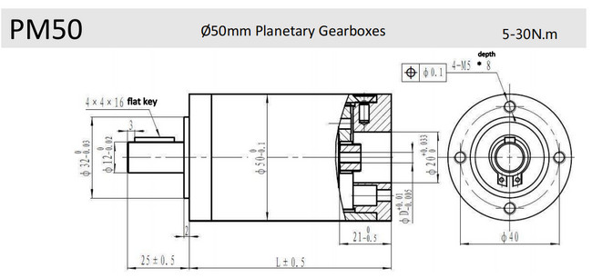 50mm planetary gearbox