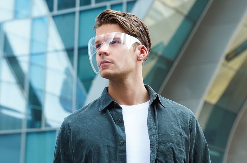 Double Sided Anti Fog Face Shield , Eyeglass Type Face Shield Oversized Windproof