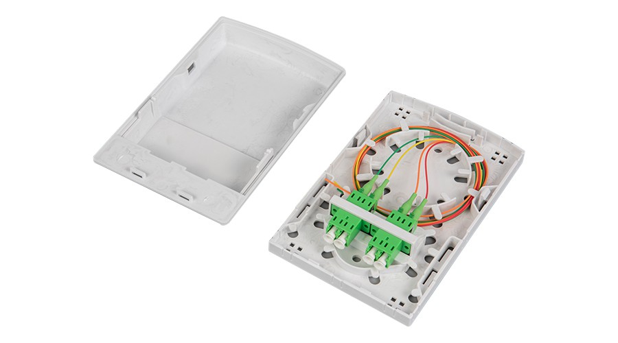 2 Core Fiber Optic Wall Outlet Box , FTTH Termination Box Free Sample Available
