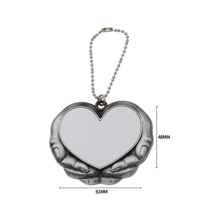 Sublimation blank hand heart shape ornament car pendant