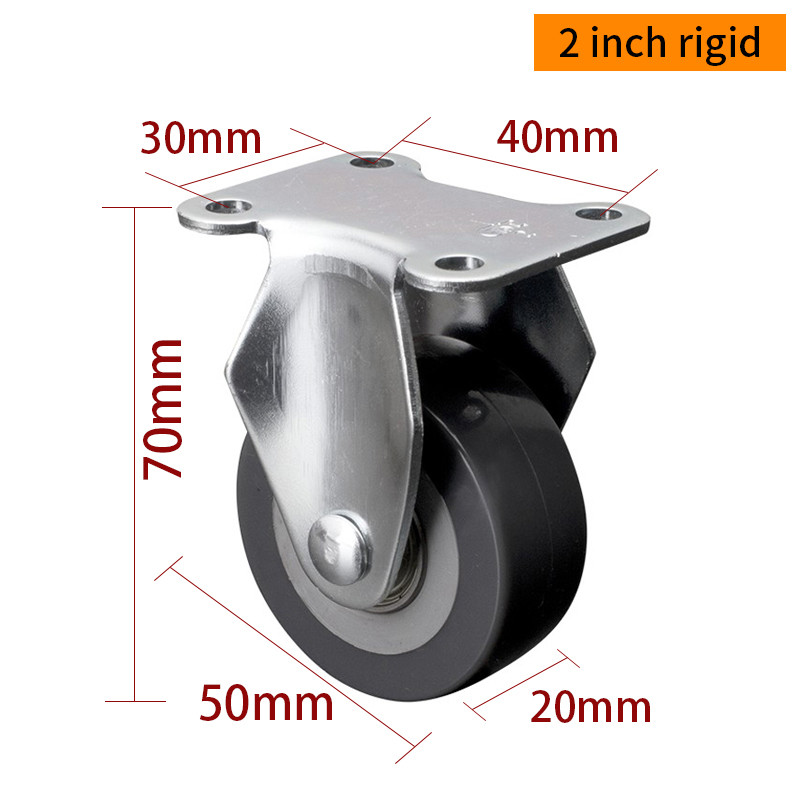 40kg 2 Inch 50mm Mini Caster Wheels TPU Tiny Small Casters 262P-76