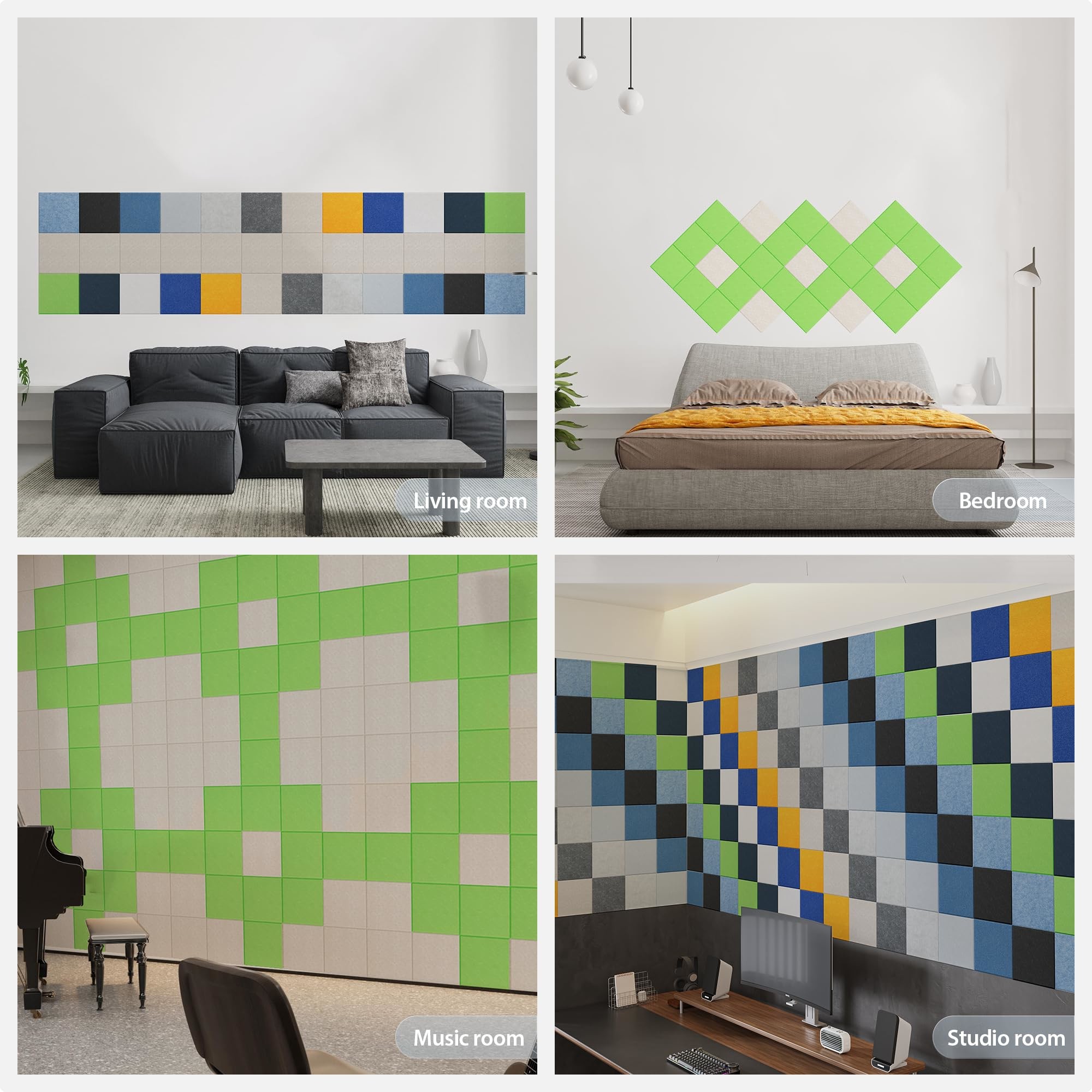 2025 Self-adhesive Hexagon Polyester Fiber Sound Absorbing Panel Hexagon PET Felt Sound Proof Wall Panels Acoustic Panels