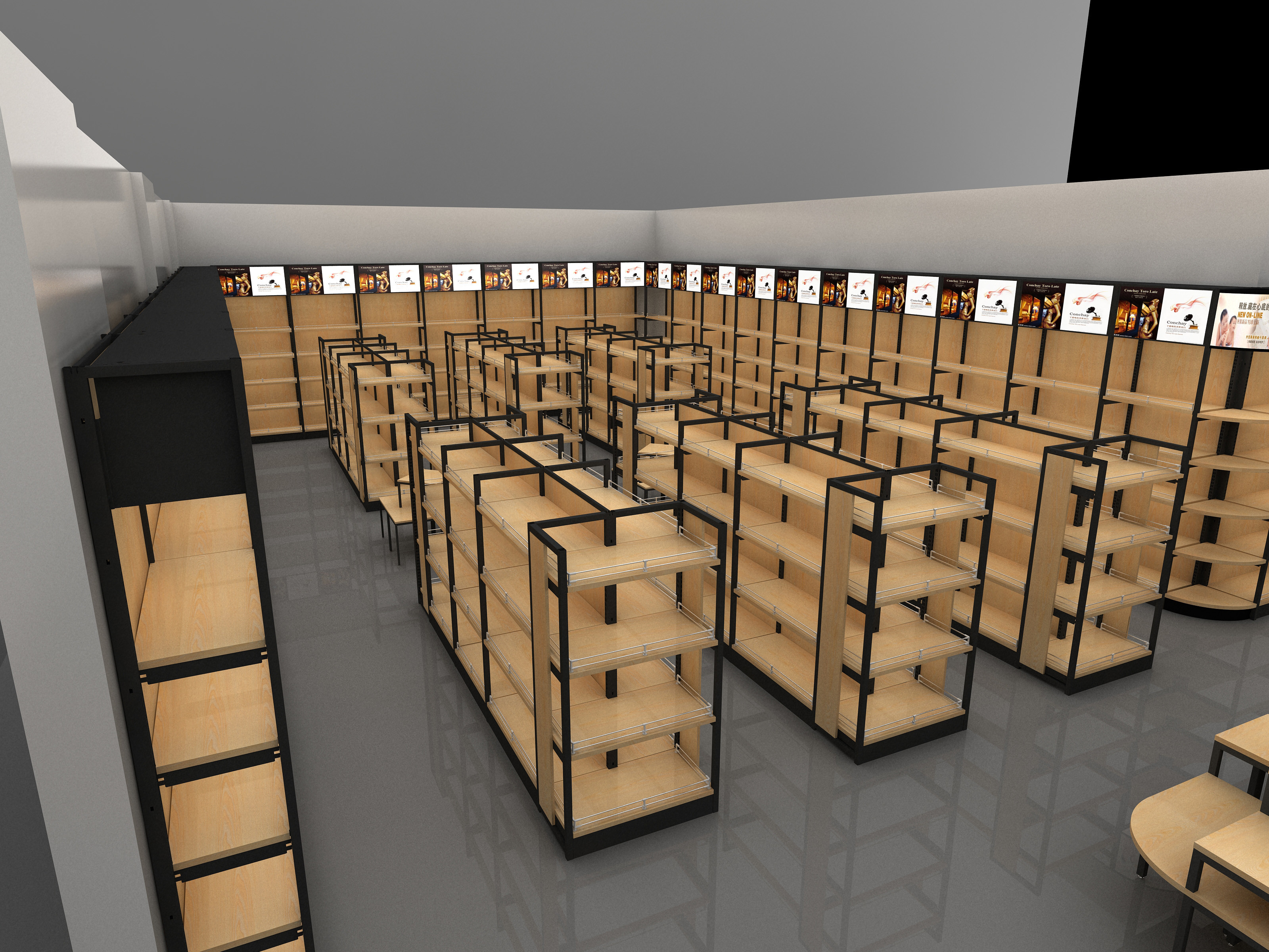 Miniso Style Store Display Shelf , Retail Display Shelving 50-55Kg Per Layer Capacity