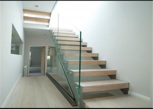 China Prefabricated Straight Flight Staircase Luxury Modern Style ANSIZ97.1 Approved on sale