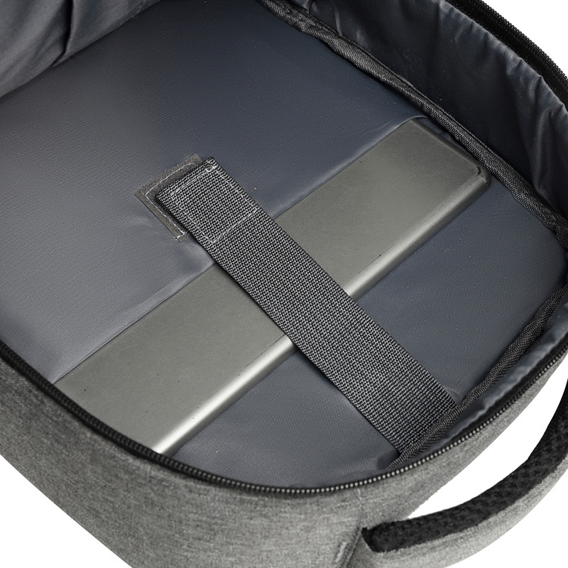 Grey Nylon Waterproof Laptop Backpack With Charger 1.37 ft BSCI