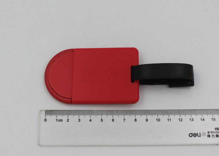 Bank Red Or Yellow Luggage Bag Tags With ID Card Inside / Plastic Hang Tag