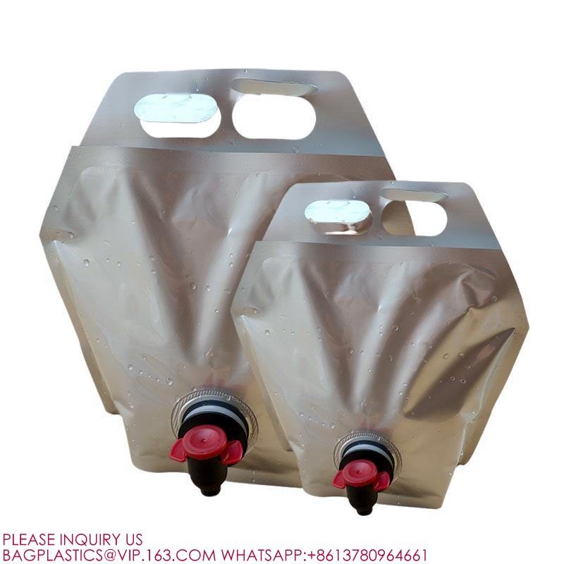 Dispenser Bib Bag Laminated Aluminum New Products 2L 3L 5L Stand Up Pouch Spout Beverage