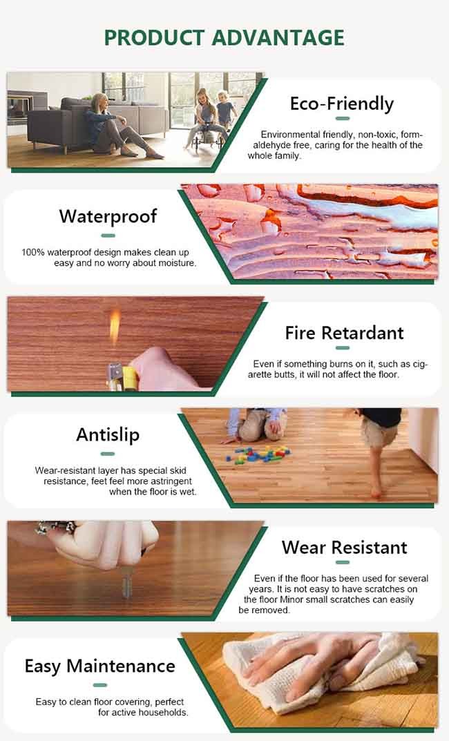 High Traffic Unilin Click Commercial Spc Vinyl Flooring Water Resistant Fireproof