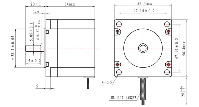 57*57*54mm Stepping Motor 2 Phase NEMA 23 2.3V 3.0A For 3 Axsis 4 Axsis CNC Kit
