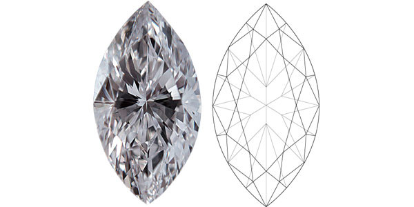 4.59ct Synthetic CVD White Marquise Shaped Diamonds Excellent Cut
