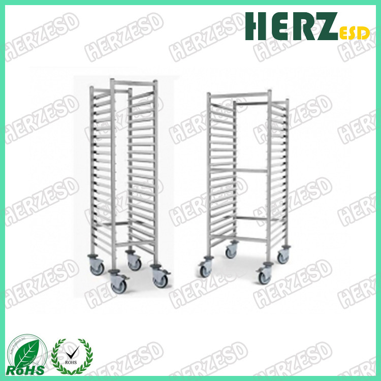 Carbon Steel SMD SMT ESD PCB Shelf Chrome Wire Storage Shelving Rack Trolley Cart