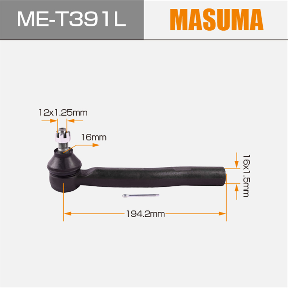 ME-T391L MASUMA CAR PARTS tie rod end 45470-09020 for JAPANESE CAR LEXUS RX270 AGL10W