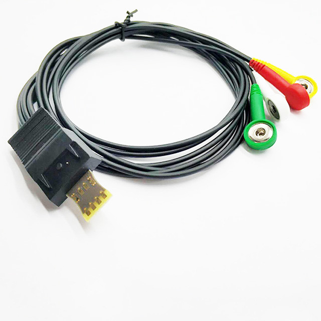 Compatible Schiller MT200 MT101 One Piece ECG Holter 4 Leads Cable Black Color for Patient Monitor